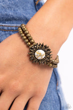 Load image into Gallery viewer, Sunflower Serenity - Brass Bracelet