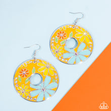 Load image into Gallery viewer, Embroidered Elegance - Yellow Earrings