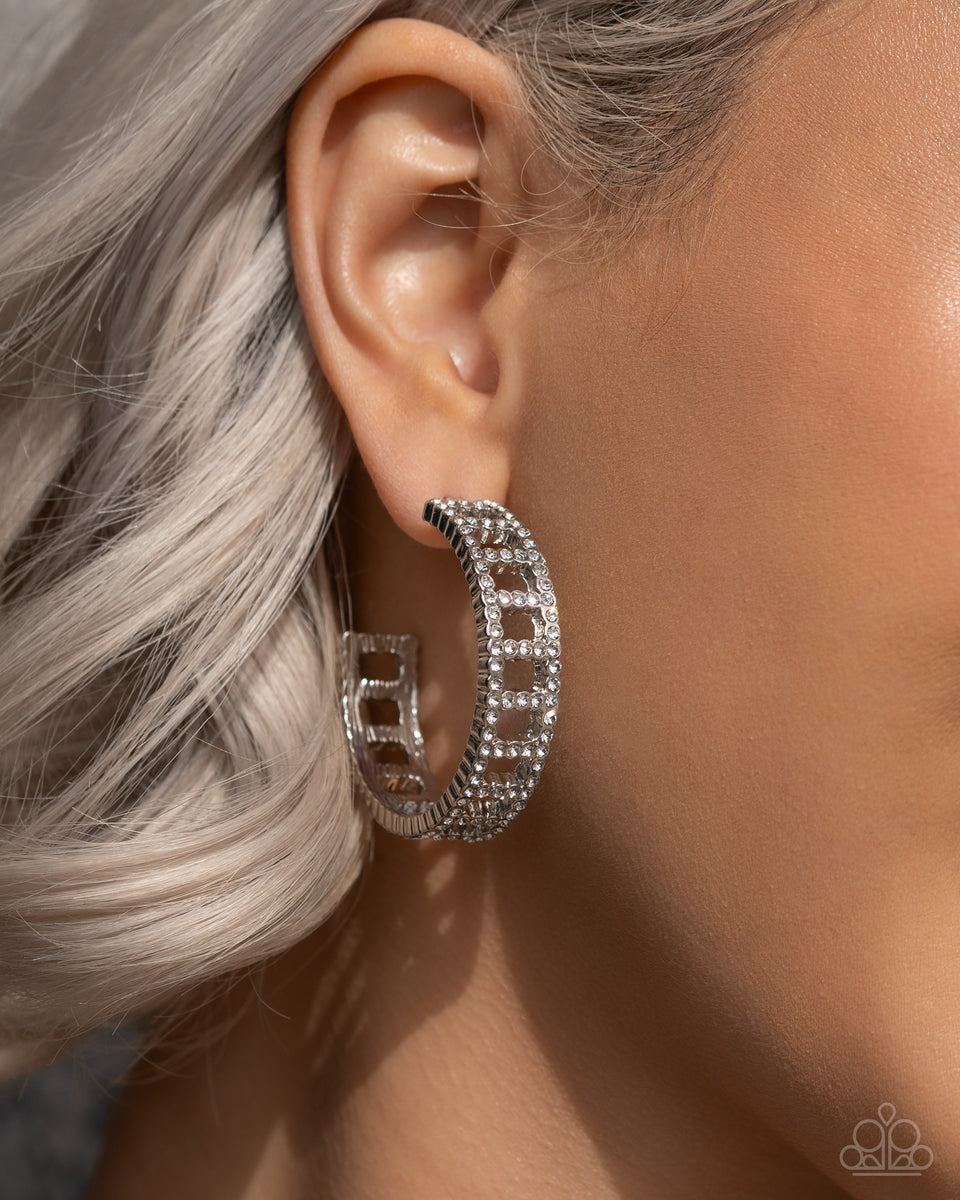 Hoop Earrings Chanel Earrings Silver And Crystal Minimalist