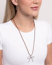 Load image into Gallery viewer, Bolo Bow - Brown Necklace