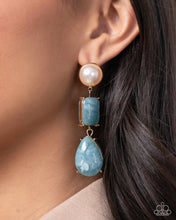 Load image into Gallery viewer, Marbled Masterpiece - Blue Post Earrings