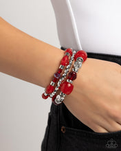 Load image into Gallery viewer, Defaced Dare - Red Set of Bracelets