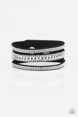 Rollin In Rhinestones - Black Bracelet