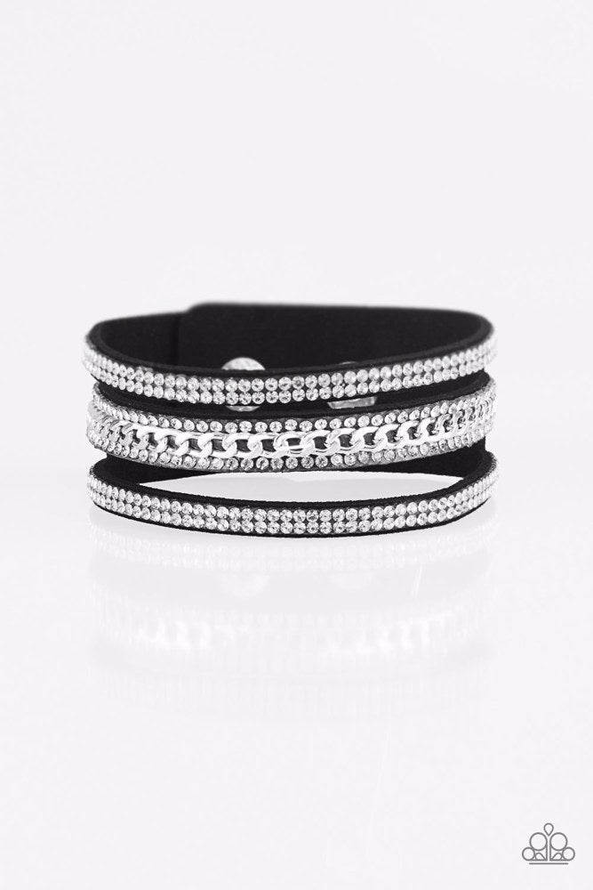 Rollin In Rhinestones - Black Bracelet