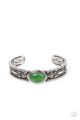 Rural Repose - Green Cuff Bracelet