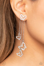 Load image into Gallery viewer, Boisterous Butterfly - White Double-Sided Post Earrings