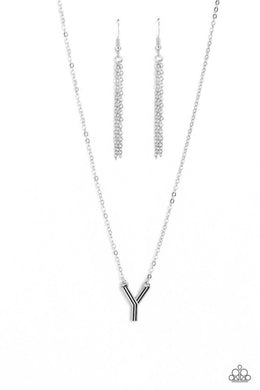 Leave Your Initials - Silver - Y Necklace