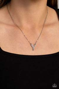 Leave Your Initials - Silver - Y Necklace