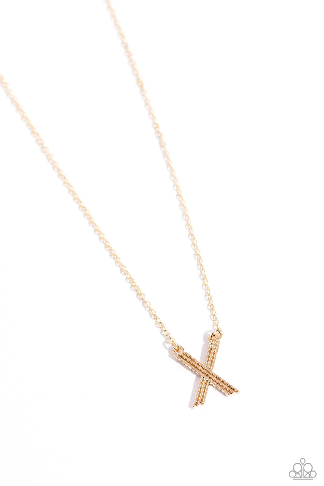Leave Your Initials - X - Gold Necklace