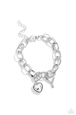 Guess Now Its INITIAL - Y - White Bracelet