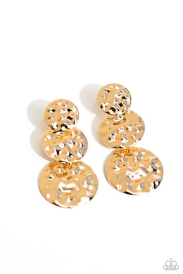 Triple Threat Texture - Gold Post Earrings
