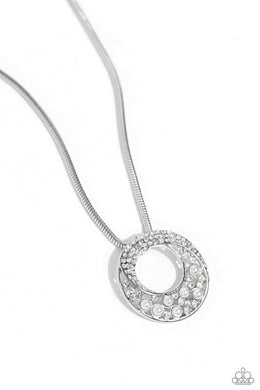 Scintillating Spiral - White Necklace