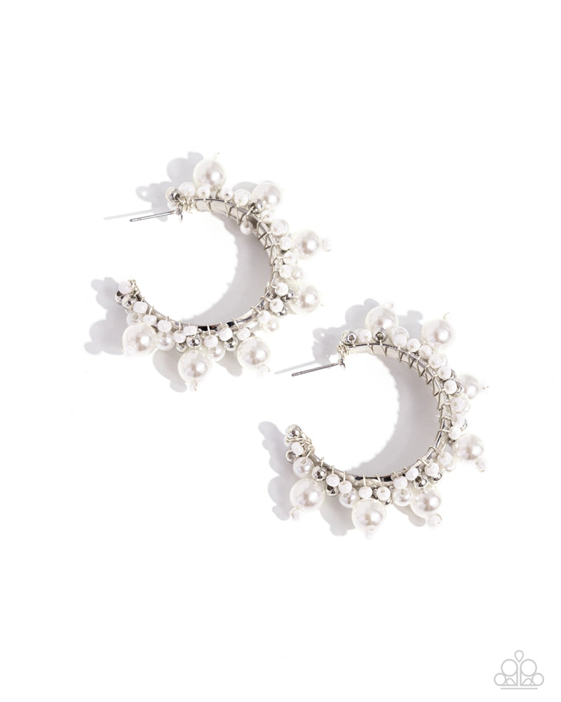 Elite Expense - White Earrings – HilaryDCBling