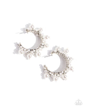 Load image into Gallery viewer, Elite Expense - White Hoop Earrings