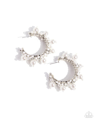 Elite Expense - White Hoop Earrings