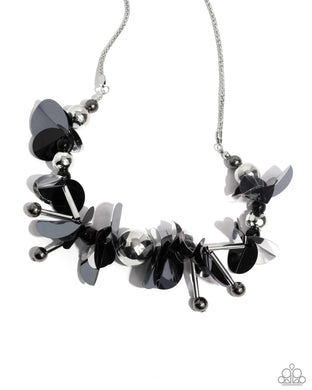 Streamlined Sequins - Black Necklace
