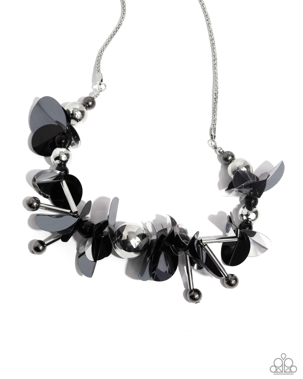 Streamlined Sequins - Black Necklace