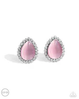 Downright Demure - Pink Clip-On Earrings