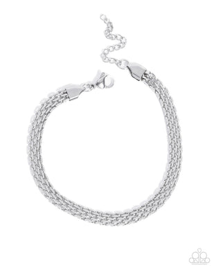 Chained Constitution - Silver Stainless Steel Bracelet