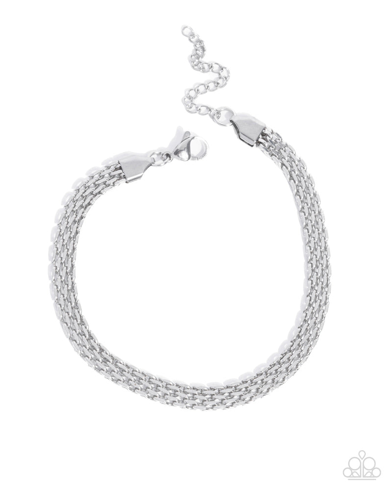 Chained Constitution - Silver Stainless Steel Bracelet