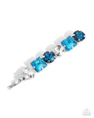Emblazoned Elegance - Blue Bobby Pin
