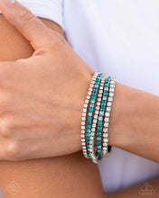 Load image into Gallery viewer, Feminine Fan - Blue Set of Bracelets
