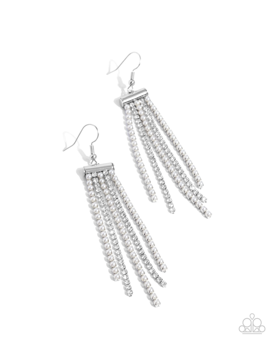Tapered Team - White Earrings