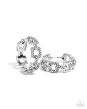 Load image into Gallery viewer, Geometric Glimpse - White Hinge Hoop Earrings