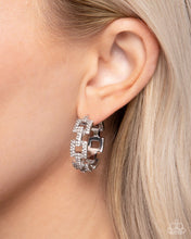 Load image into Gallery viewer, Geometric Glimpse - White Hinge Hoop Earrings