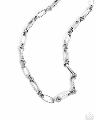 Trenchant Texture - Silver Necklace