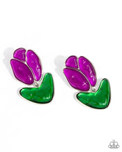 Load image into Gallery viewer, Tulip Triumph - Purple Post Earrings