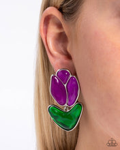 Load image into Gallery viewer, Tulip Triumph - Purple Post Earrings