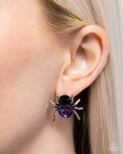 Load image into Gallery viewer, Black Widow - Purple Post Earrings
