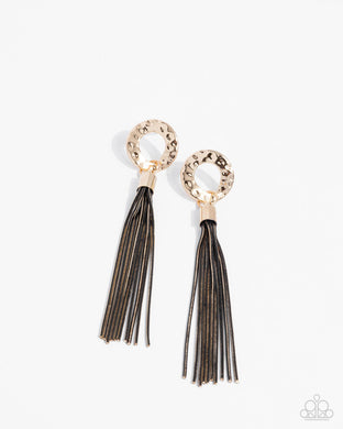 Corded Character - Black Post Earrings