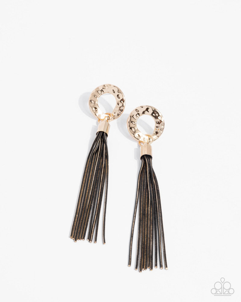 Corded Character - Black Post Earrings