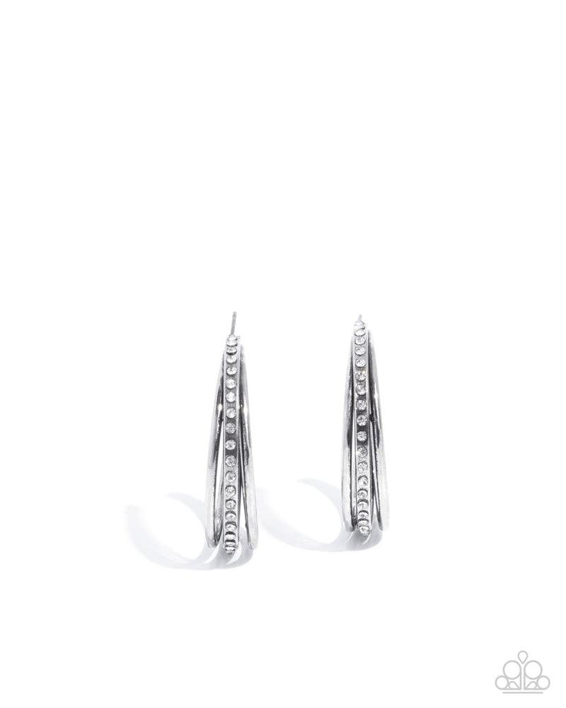 Commanding Culture - White Hoop Earrings