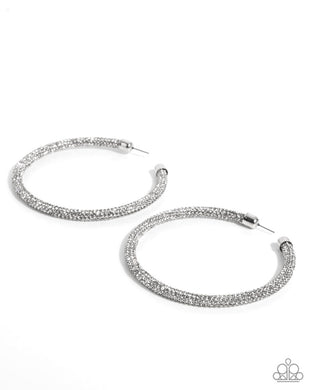Classy Condition - White Hoop Earrings