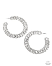 Load image into Gallery viewer, Interlocked Icing - White Hoop Earrings