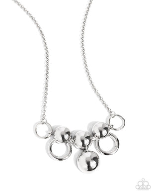 Sleek Staccato - Silver Necklace