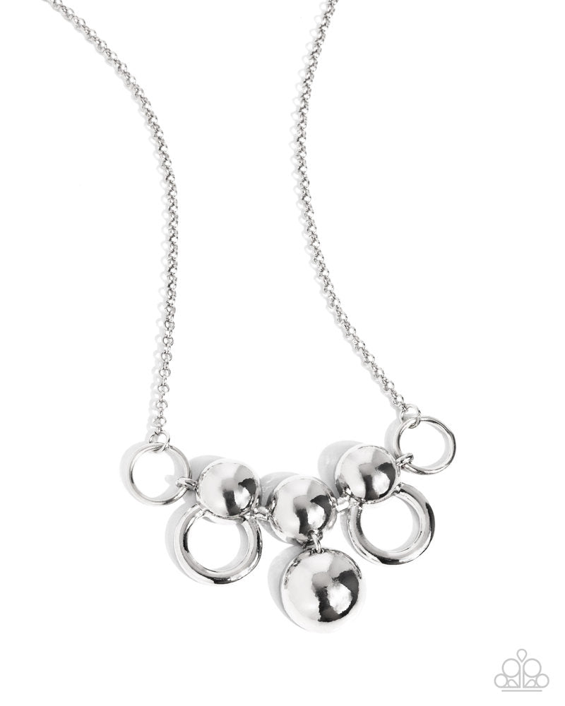 Sleek Staccato - Silver Necklace