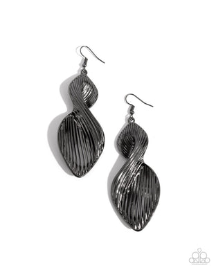 Skinny Spiral - Black Gunmetal Earrings