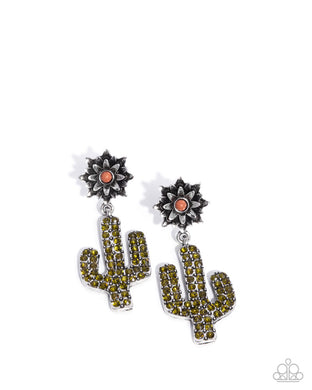 Cactus Cause - Brown Post Earrings