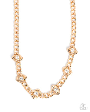 Square Silhouette - Gold Necklace