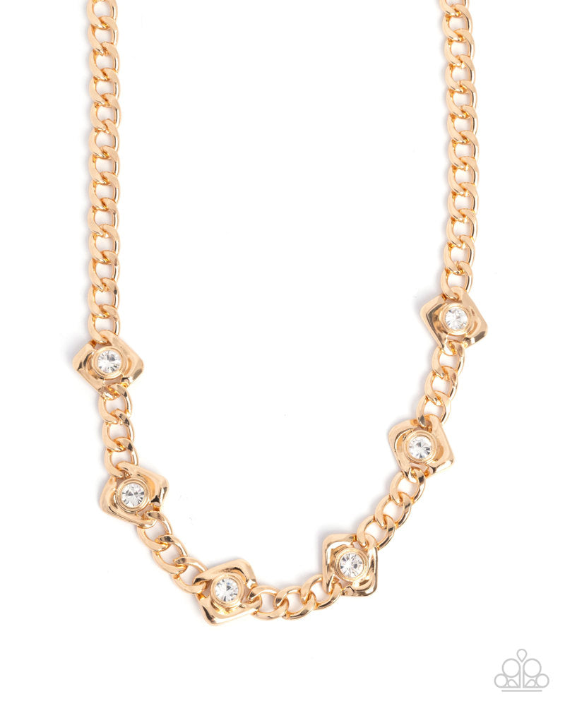 Square Silhouette - Gold Necklace