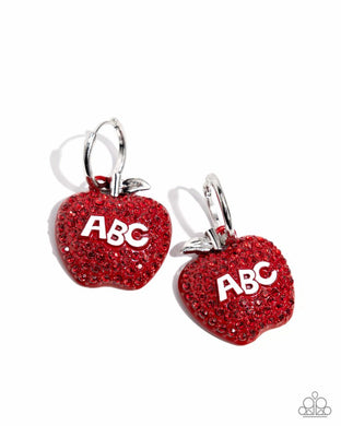 Adorable ABCs - Red Hoop Earrings