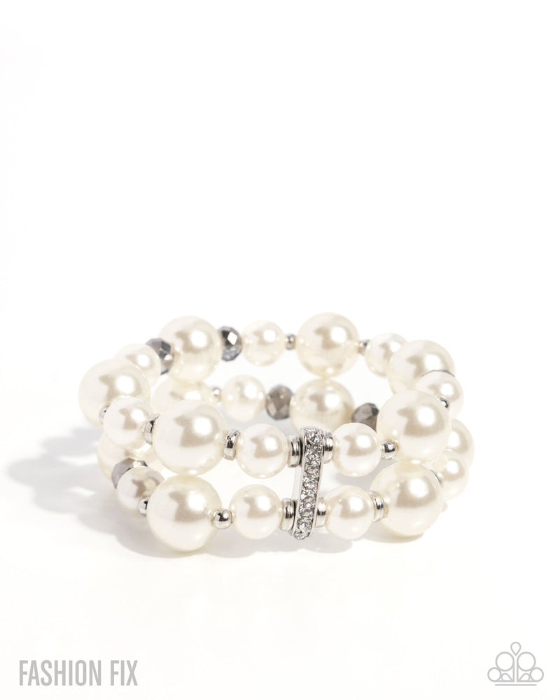 Elegant Echo - White Bracelet