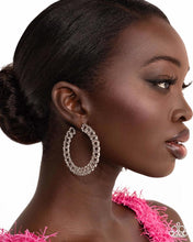 Load image into Gallery viewer, Interlocked Icing - White Hoop Earrings