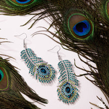 Load image into Gallery viewer, Prized Peacock - Green Earrings