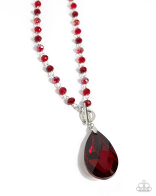 Teardrop Tale - Red Necklace