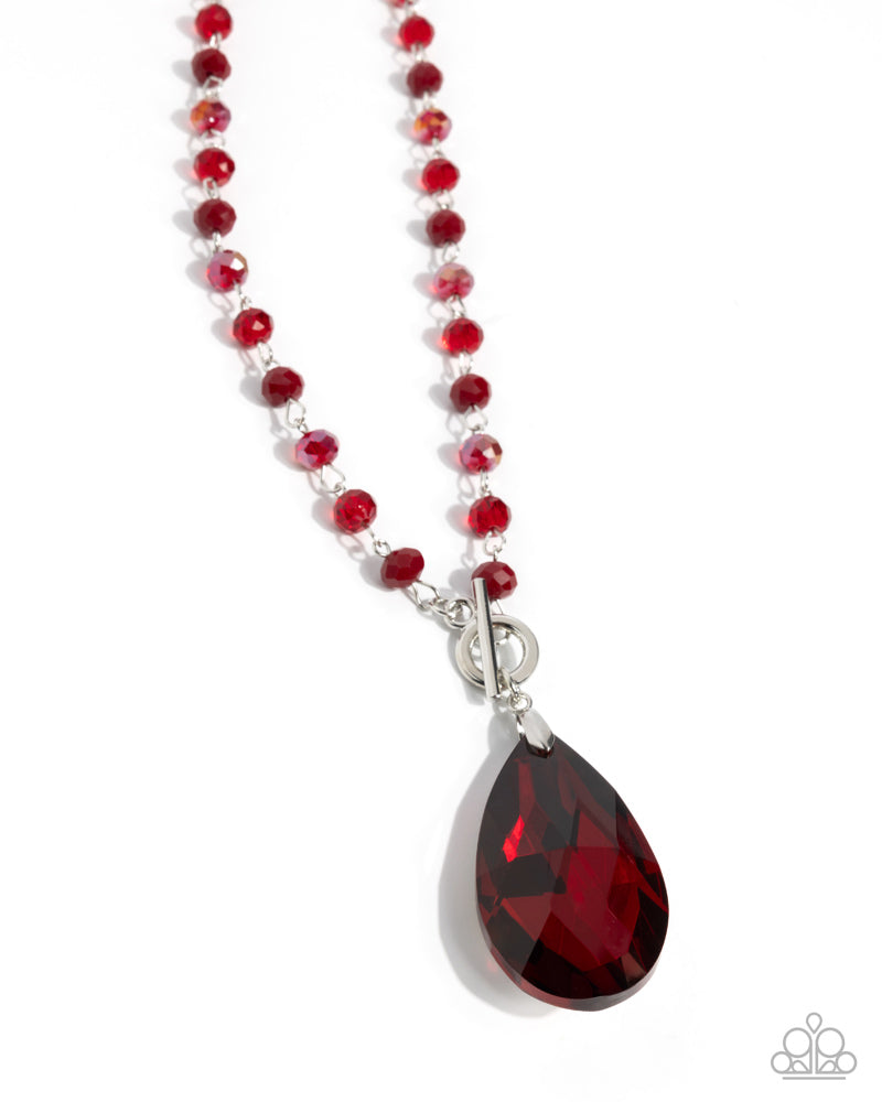 Teardrop Tale - Red Necklace